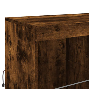 vidaXL Sideboard with LED Lights Smoked Oak 283x37x100 cm