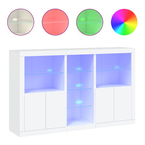 vidaXL Sideboard with LED Lights White 162x37x100 cm