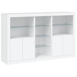 vidaXL Sideboard with LED Lights White 162x37x100 cm