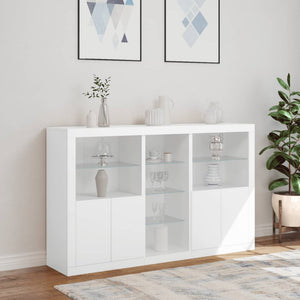 vidaXL Sideboard with LED Lights White 162x37x100 cm