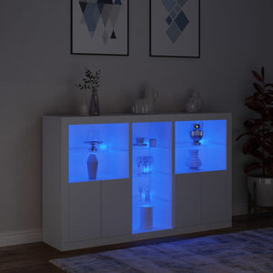 vidaXL Sideboard with LED Lights White 162x37x100 cm