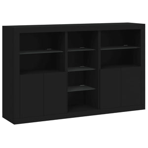 vidaXL Sideboard with LED Lights Black 162x37x100 cm