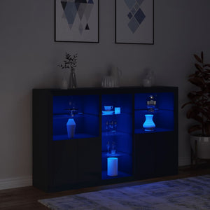 vidaXL Sideboard with LED Lights Black 162x37x100 cm