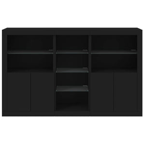 vidaXL Sideboard with LED Lights Black 162x37x100 cm