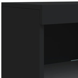 vidaXL Sideboard with LED Lights Black 162x37x100 cm