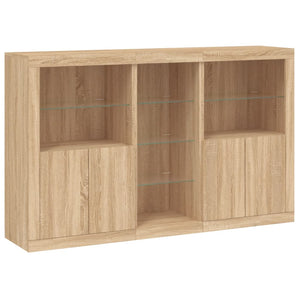 vidaXL Sideboard with LED Lights Sonoma Oak 162x37x100 cm