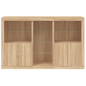 vidaXL Sideboard with LED Lights Sonoma Oak 162x37x100 cm