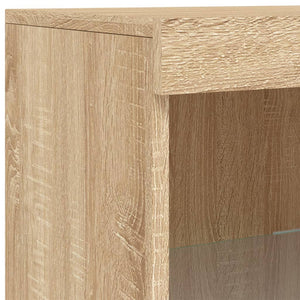 vidaXL Sideboard with LED Lights Sonoma Oak 162x37x100 cm