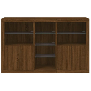 vidaXL Sideboard with LED Lights Brown Oak 162x37x100 cm