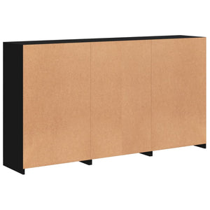 vidaXL Sideboard with LED Lights Black 181.5x37x100 cm