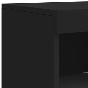 vidaXL Sideboard with LED Lights Black 181.5x37x100 cm