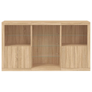 vidaXL Sideboard with LED Lights Sonoma Oak 181.5x37x100 cm