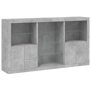 vidaXL Sideboard with LED Lights Concrete Grey 181.5x37x100 cm