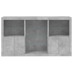 vidaXL Sideboard with LED Lights Concrete Grey 181.5x37x100 cm