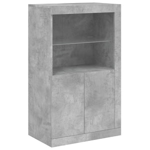 vidaXL Sideboard with LED Lights Concrete Grey 181.5x37x100 cm