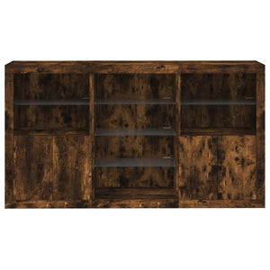 vidaXL Sideboard with LED Lights Smoked Oak 181.5x37x100 cm