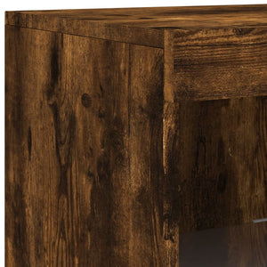 vidaXL Sideboard with LED Lights Smoked Oak 181.5x37x100 cm