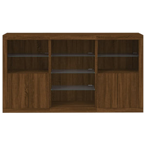 vidaXL Sideboard with LED Lights Brown Oak 181.5x37x100 cm