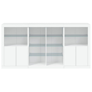 vidaXL Sideboard with LED Lights White 202x37x100 cm