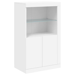 vidaXL Sideboard with LED Lights White 202x37x100 cm