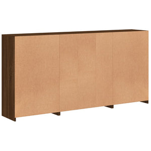 vidaXL Sideboard with LED Lights Brown Oak 202x37x100 cm