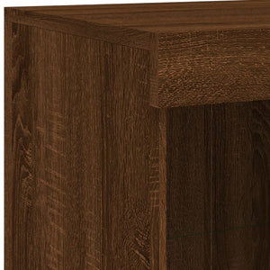 vidaXL Sideboard with LED Lights Brown Oak 202x37x100 cm