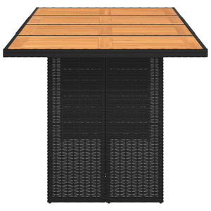 vidaXL Garden Table with Acacia Wood Top Black 190x80x74 cm Poly Rattan