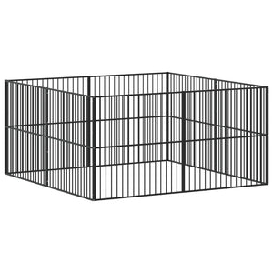 vidaXL Dog Playpen 8 Panels Black Galvanised Steel