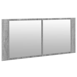 vidaXL LED Bathroom Mirror Cabinet Grey Sonoma 100x12x45 cm