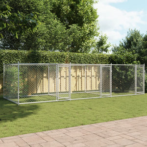 vidaXL Dog Cage with Doors Grey 6x2x1.5 m Galvanised Steel