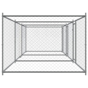 vidaXL Dog Cage with Doors Grey 6x2x1.5 m Galvanised Steel