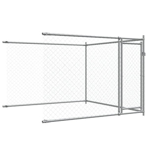 vidaXL Dog Cage with Doors Grey 6x2x1.5 m Galvanised Steel