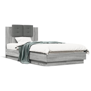 vidaXL Bed Frame without Mattress Grey Sonoma 75x190 cm Small Single