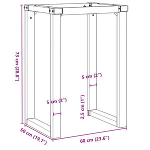 vidaXL Dining Table Legs O-Frame 60x50x73 cm Steel