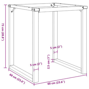 vidaXL Dining Table Legs O-Frame 60x60x73 cm Steel