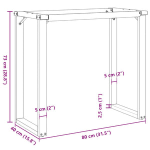 vidaXL Dining Table Legs O-Frame 80x40x73 cm Steel