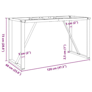 vidaXL Dining Table Legs O-Frame 120x60x73 cm Cast Iron