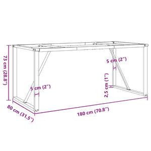 vidaXL Dining Table Legs O-Frame 180x80x73 cm Cast Iron