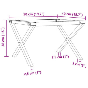 vidaXL Coffee Table Legs X-Frame 50x40x38 cm Cast Iron