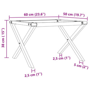 vidaXL Coffee Table Legs X-Frame 60x50x38 cm Cast Iron