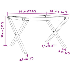 vidaXL Coffee Table Legs X-Frame 60x40x38 cm Cast Iron