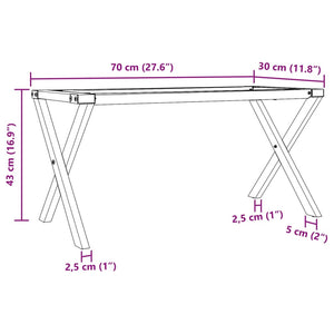 vidaXL Coffee Table Legs X-Frame 70x30x43 cm Cast Iron