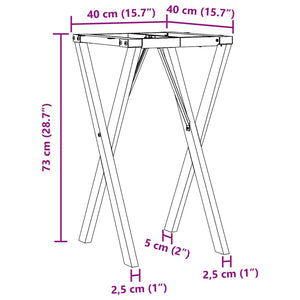 vidaXL Dining Table Legs X-Frame 40x40x73 cm Cast Iron