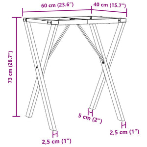 vidaXL Dining Table Legs X-Frame 60x40x73 cm Cast Iron