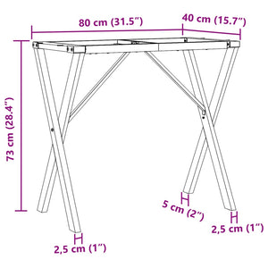 vidaXL Dining Table Legs X-Frame 80x40x73 cm Cast Iron