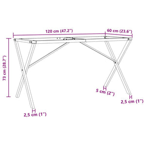 vidaXL Dining Table Legs X-Frame 120x60x73 cm Cast Iron