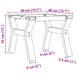 vidaXL Coffee Table Legs Y-Frame 40x40x33 cm Cast Iron