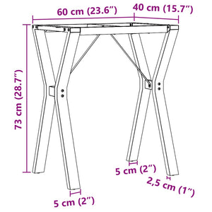 vidaXL Dining Table Legs Y-Frame 60x40x73 cm Cast Iron