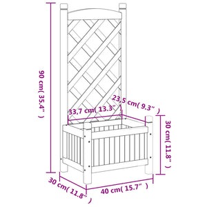 vidaXL Planter with Trellis Brown Solid Wood Fir