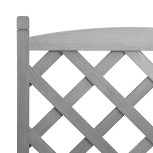 vidaXL Planter with Trellis Grey Solid Wood Fir